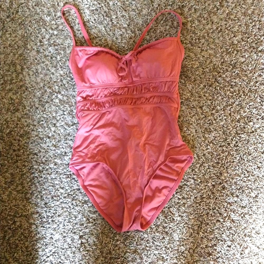 Pink Criss Cross back One piece swimsuit